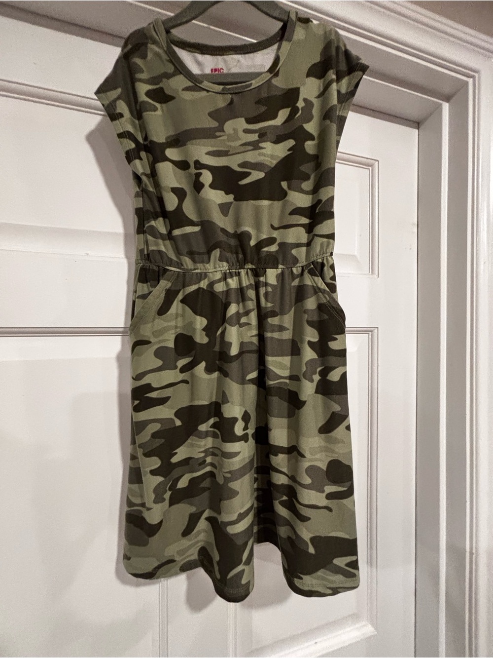 Epic Threads Girls' Olive & Dark Green Camo Casual Dress